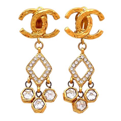 cc earring chanel|authentic chanel cc earrings.